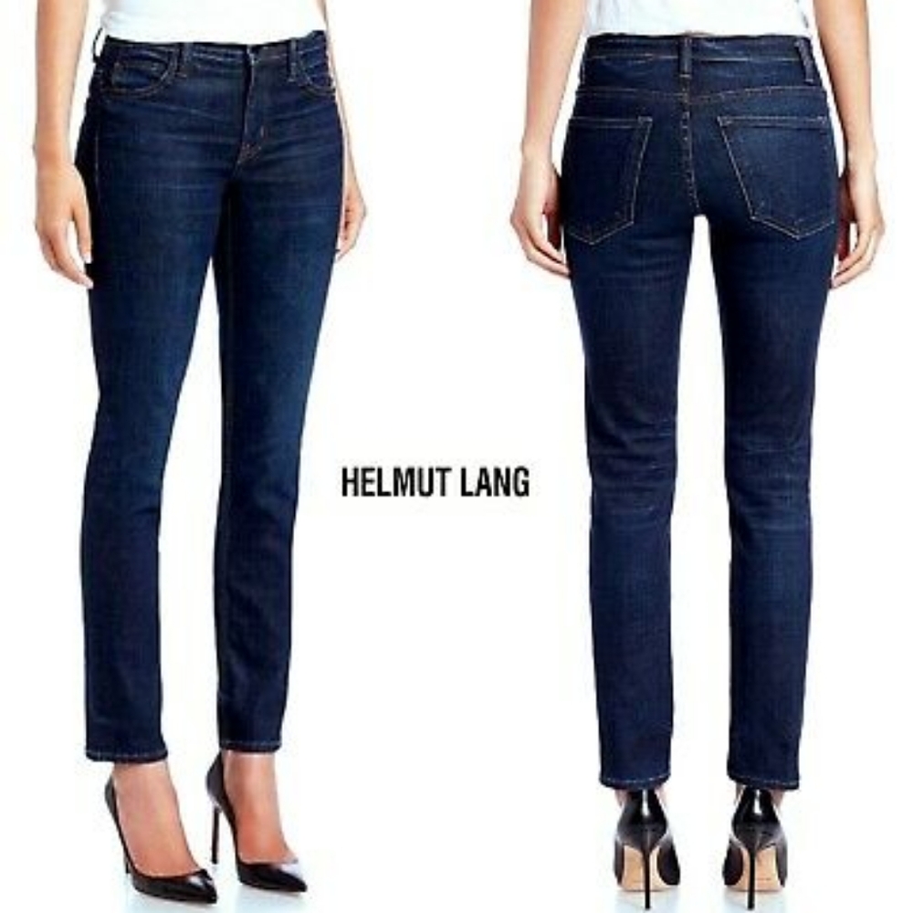 Helmut Lang ankle skinny dark wash jeans denim